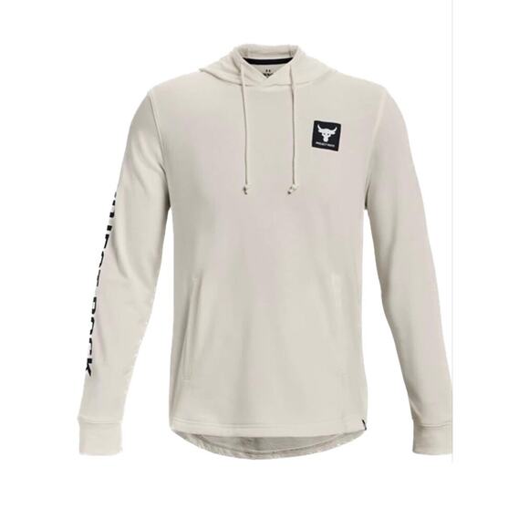 Under Armour Men’s Project Rock Rival Fleece Hoodie Medium White NWT - Picture 1 of 6